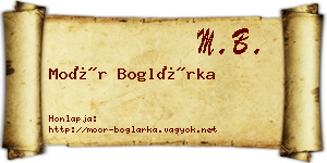 Moór Boglárka névjegykártya